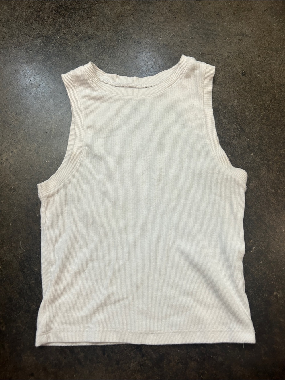 Hollister white Ribbed Tank with Crew Neck